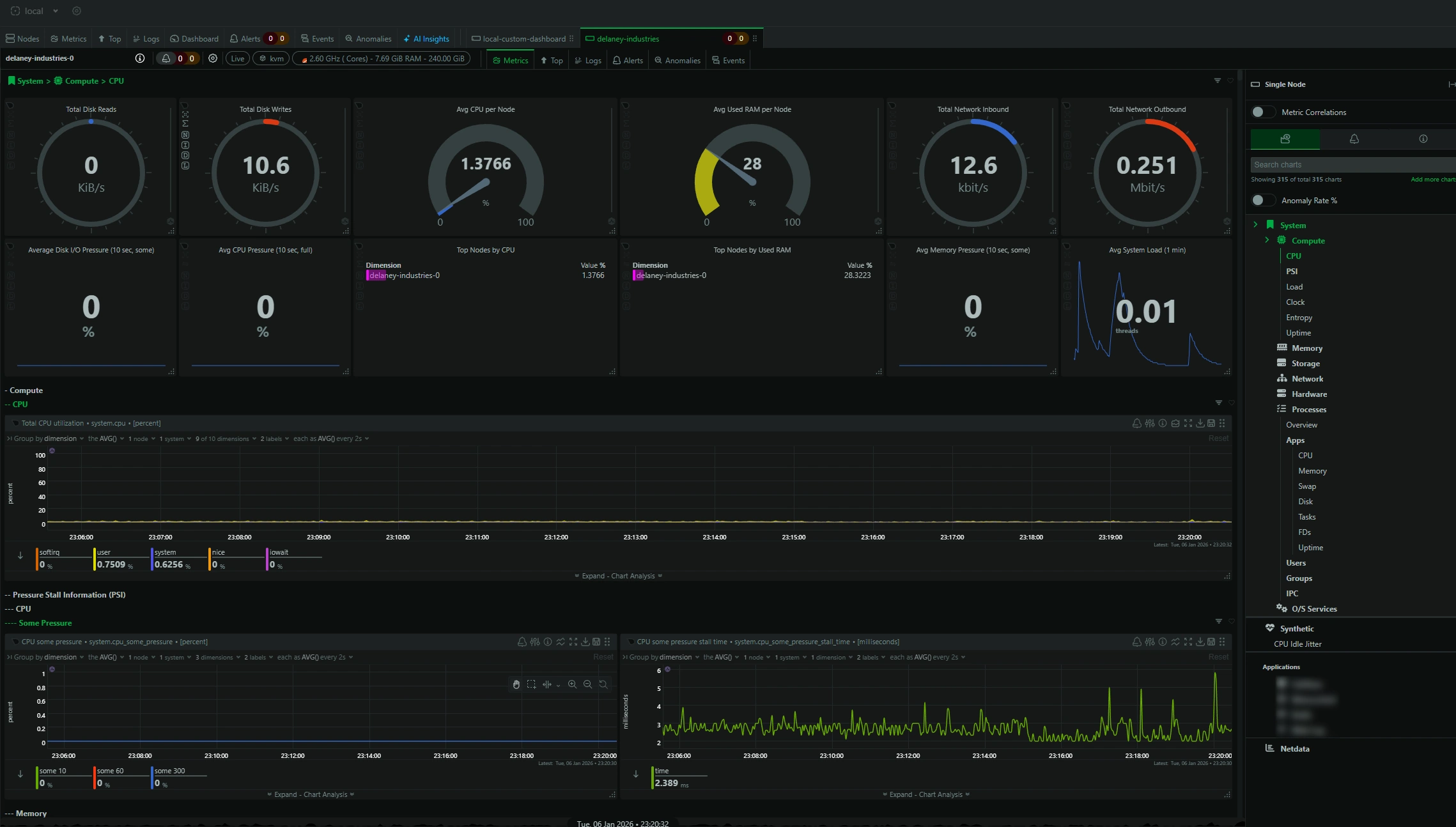 Delaney Industries Real-Time Server Monitoring Dashboard